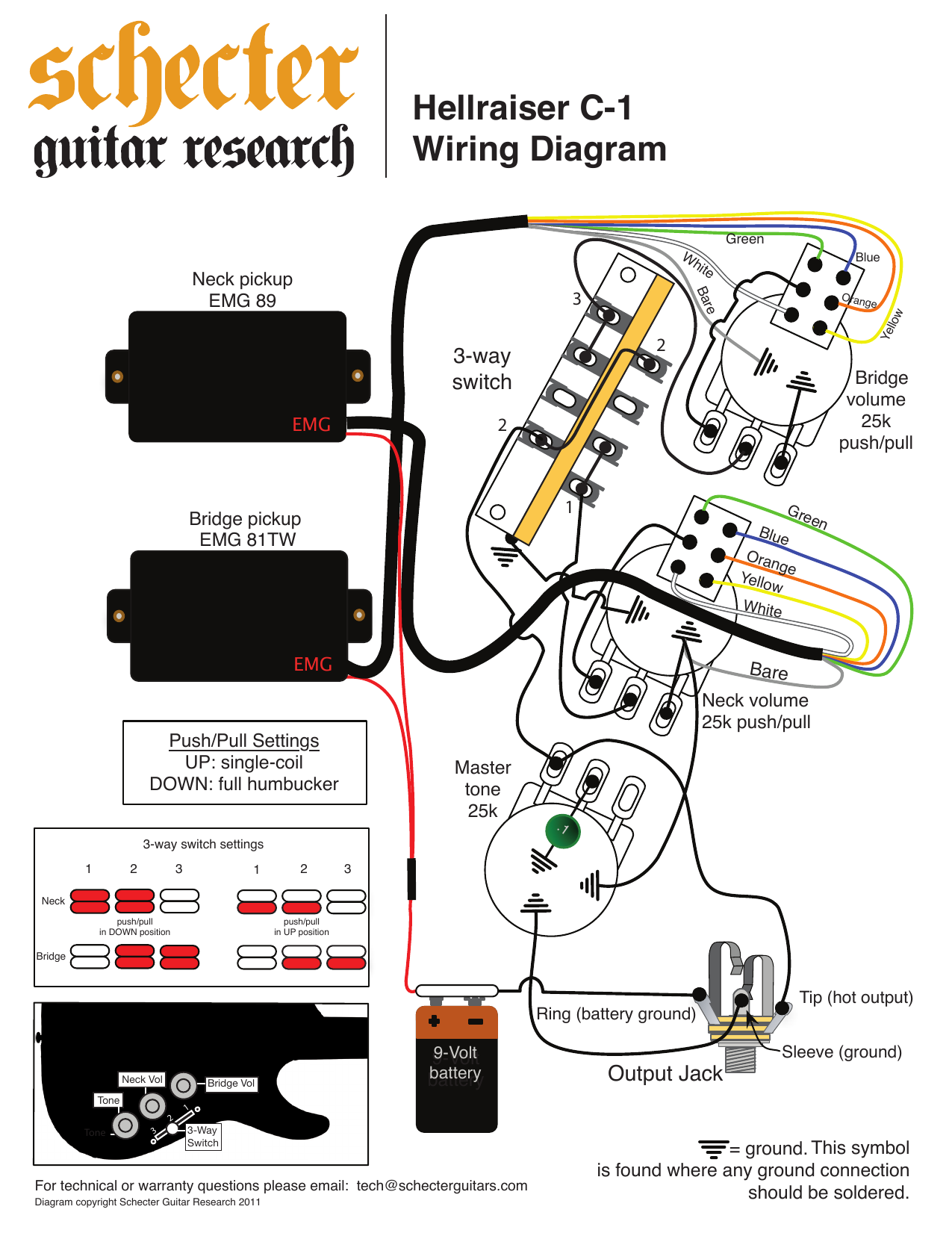 Schecter Diamond Series C 1 Wiring Diagram - Wiring Diagram