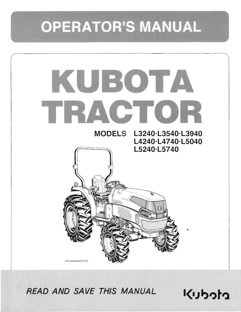 Kubota L5040 Owner S Manual Manualzz