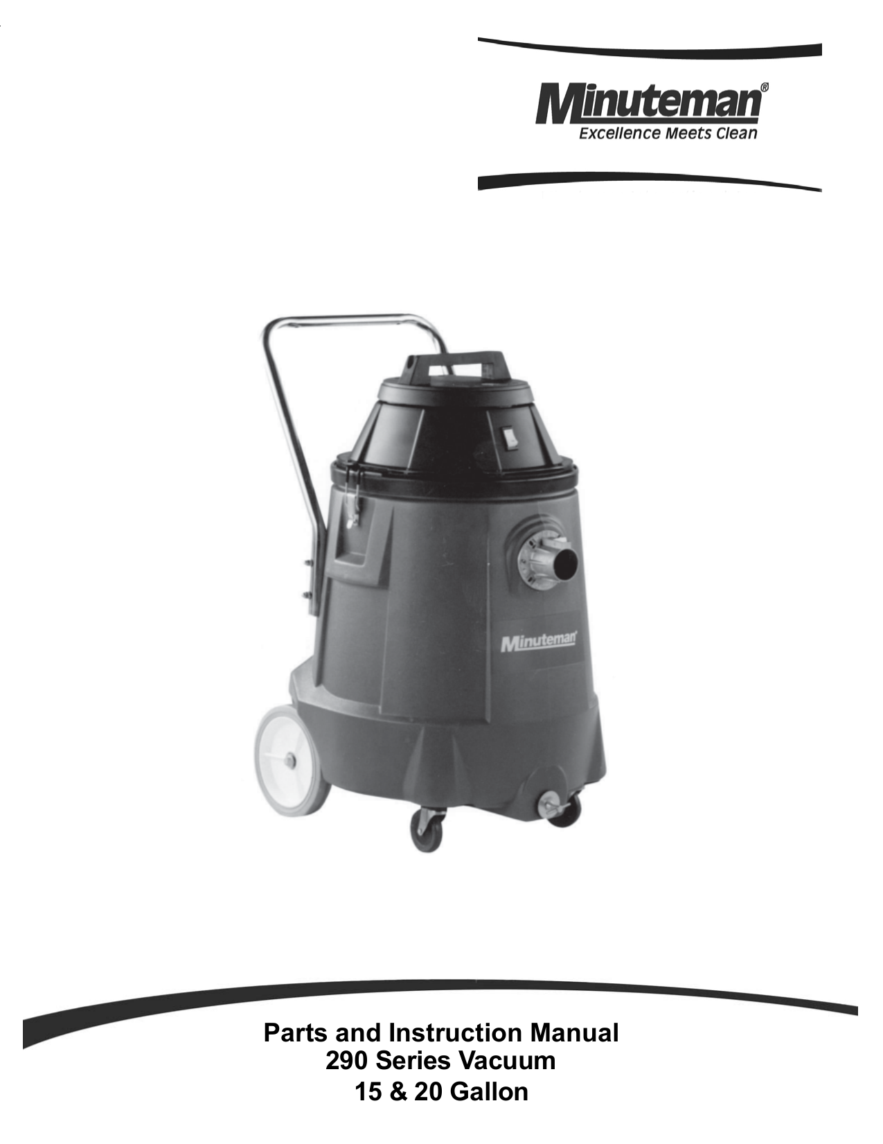 Minuteman 290 Wet/Dry Vacuum Series Instruction Manual Manualzz