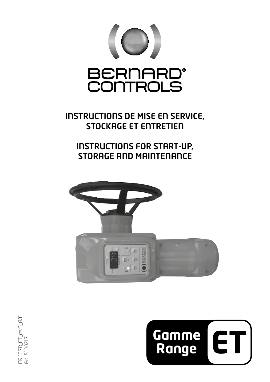 Bernard Controls ET Range User manual Manualzz