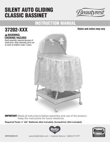 Delta silent auto store gliding classic bassinet