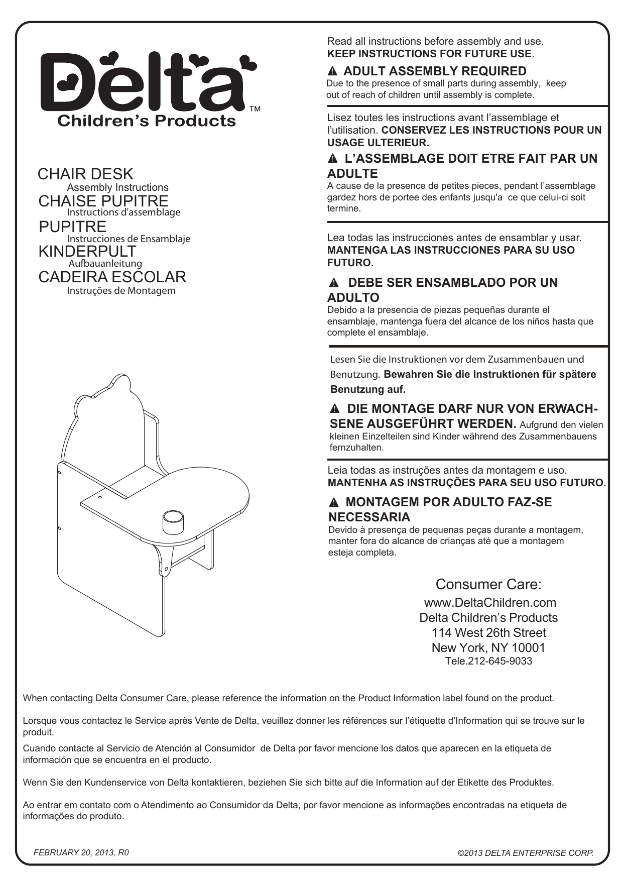 delta chair desk assembly