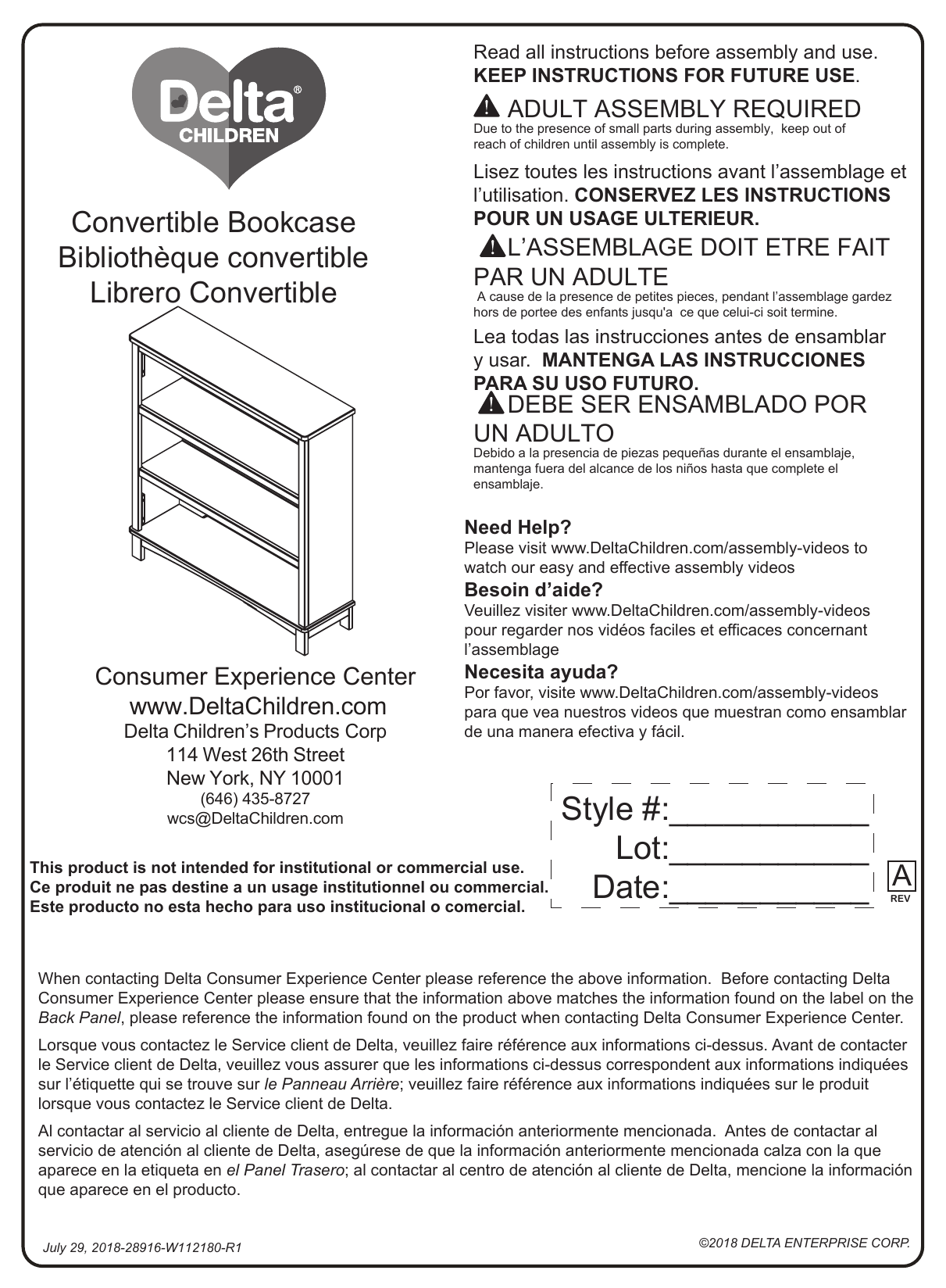 Delta Children Farmhouse Bookcase/Hutch Assembly Instructions Manualzz