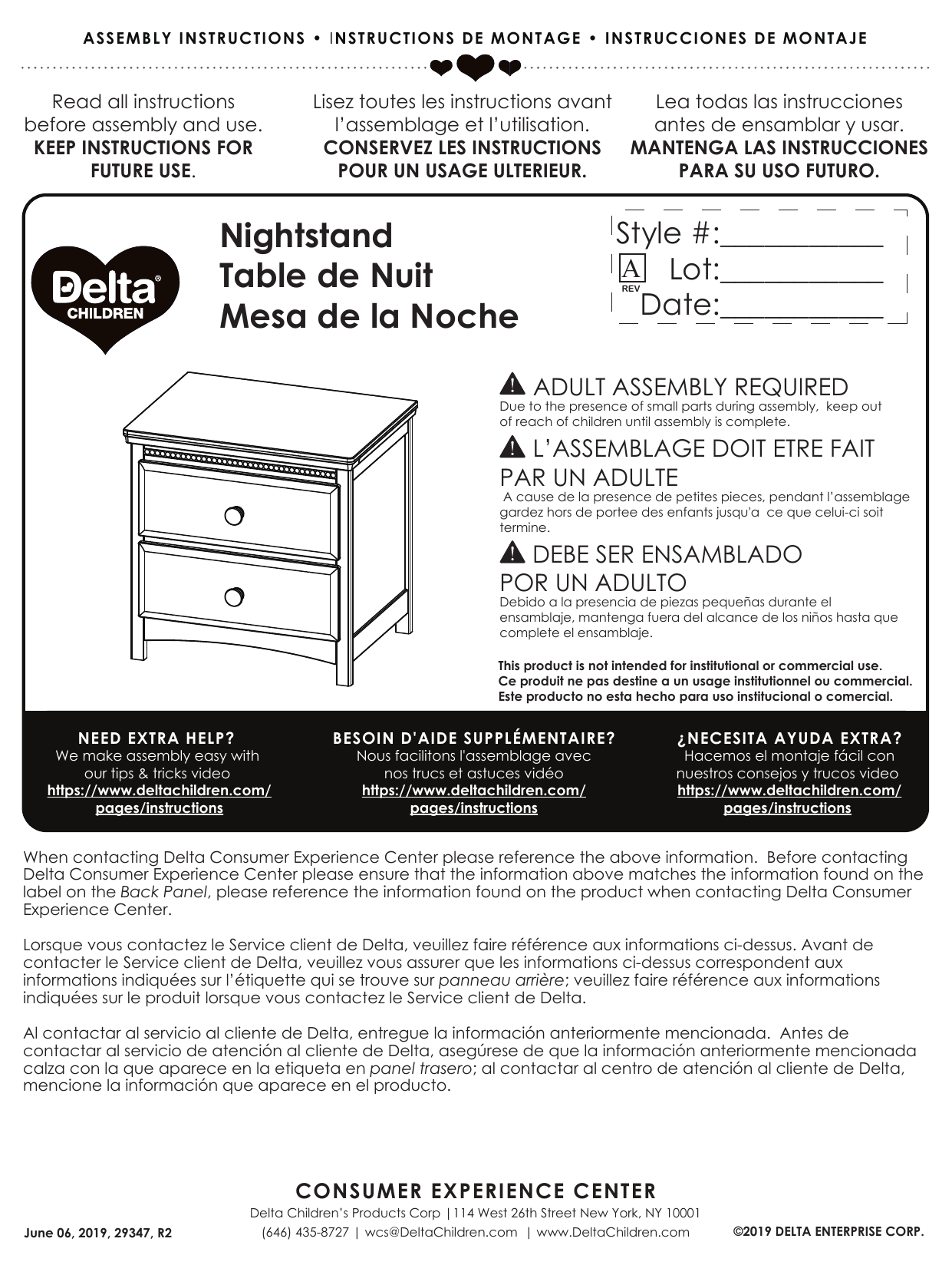 Delta Children Emerson Nightstand Assembly Instructions Manualzz