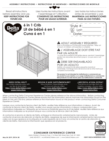 Delta emery store crib instructions