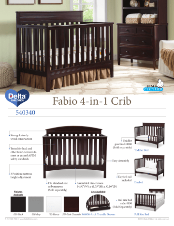 Delta Children Fabio 4-in-1 Crib User manual | Manualzz