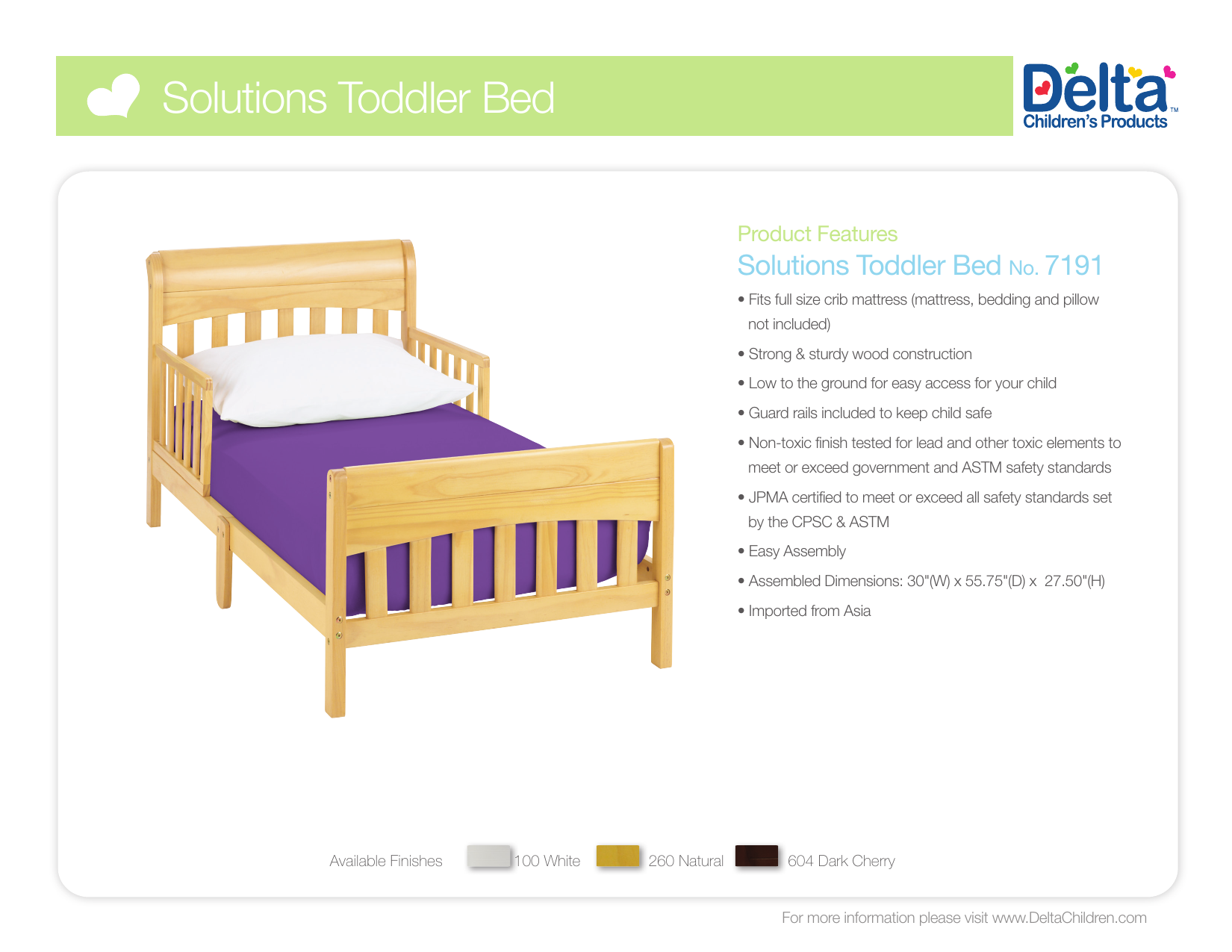 Delta Children Solutions Toddler Bed null Manualzz
