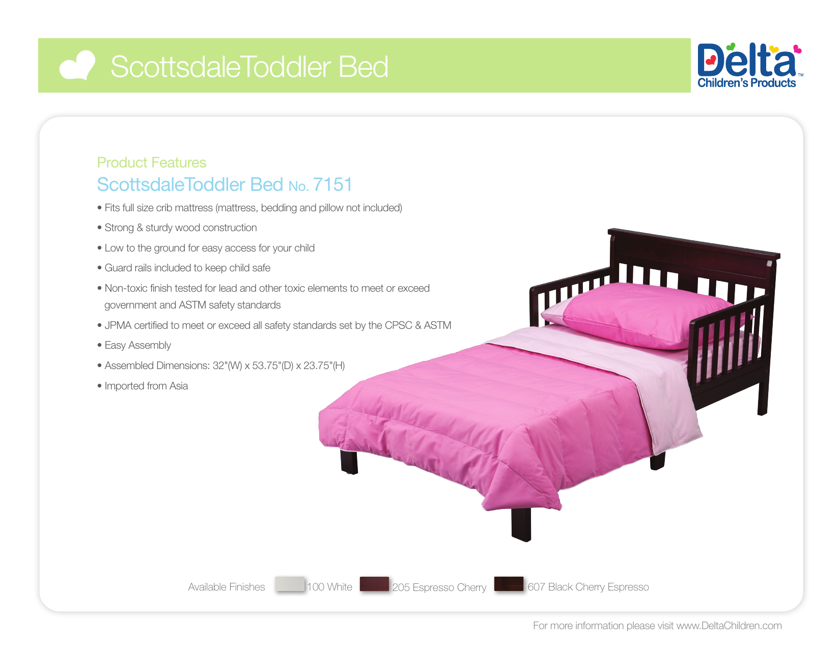 Delta Children Scottsdale Toddler Bed Assembly Instructions Manualzz