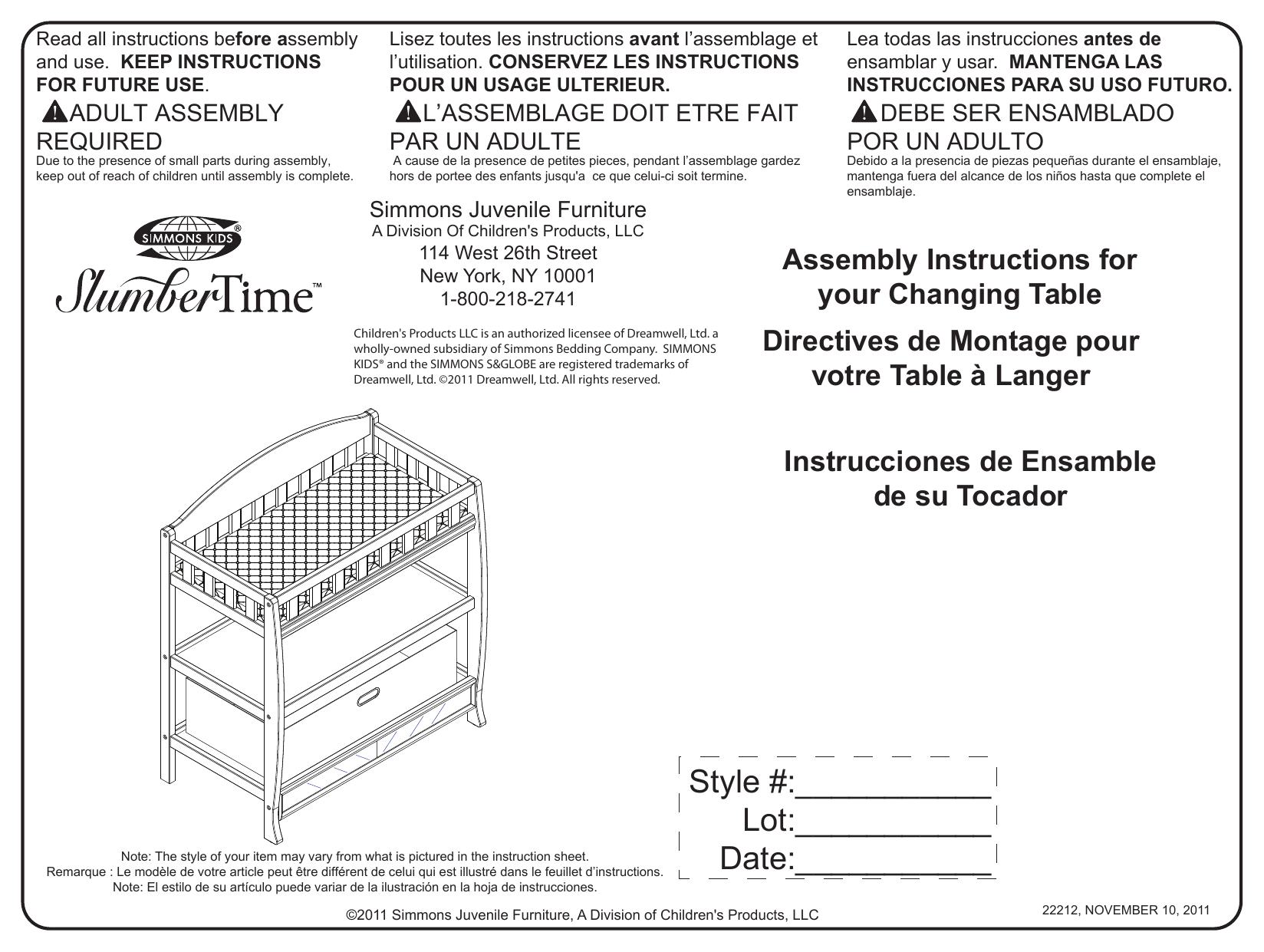 Delta Children Elite Changing Table Assembly Instructions Manualzz