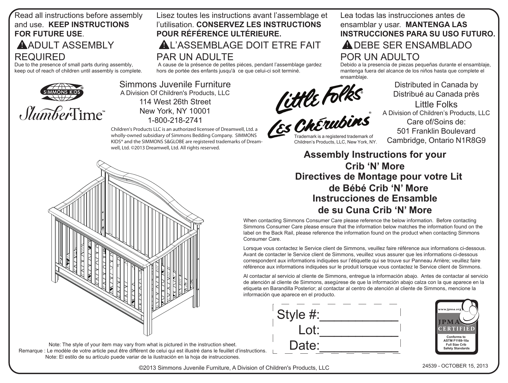 room and board moda crib instructions