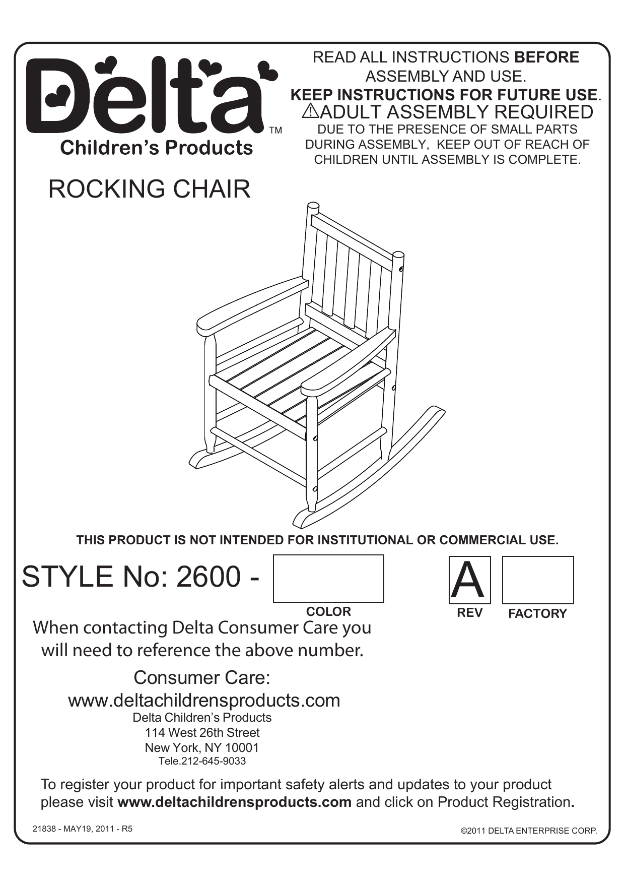 Delta Children Solutions Rocking Chair Assembly Instructions Manualzz