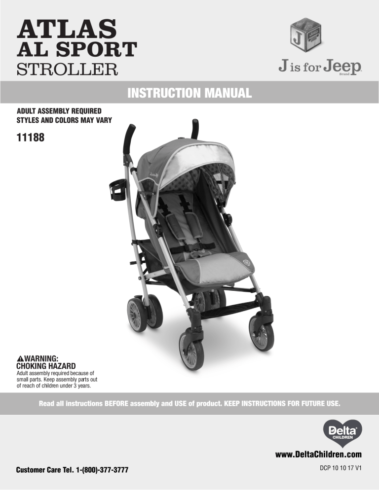 Delta Children J is for Jeep Brand Atlas AL Sport Stroller User manual