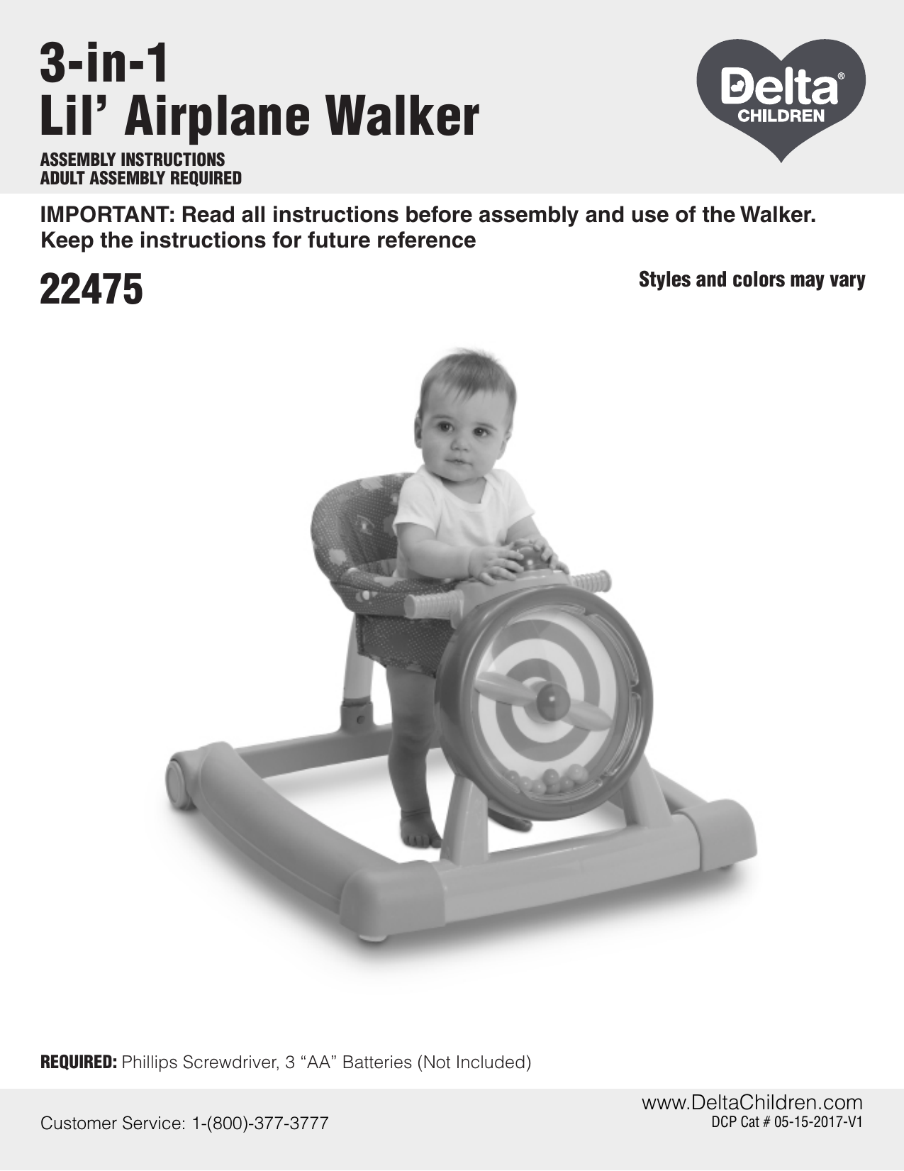 Delta Children 3in1 Activity Lil' Airplane Walker Assembly