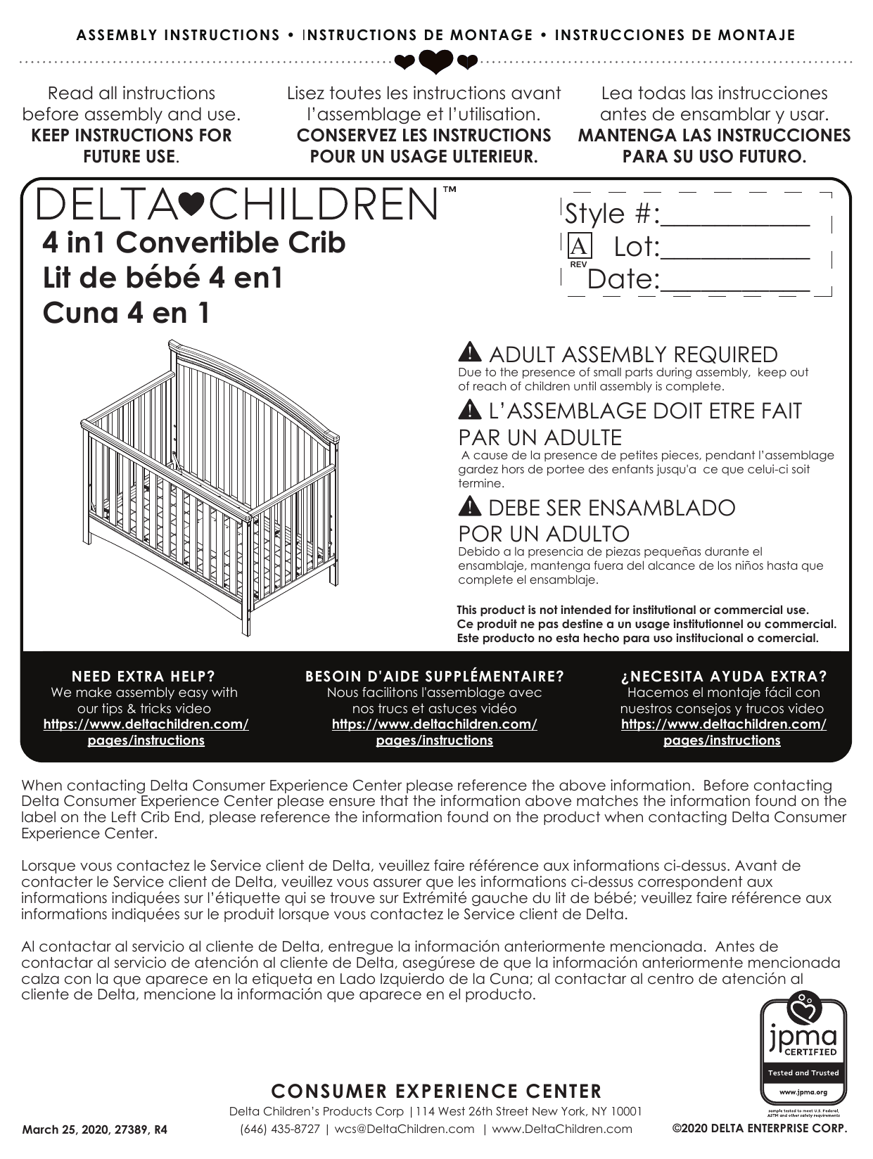 delta emerson crib assembly