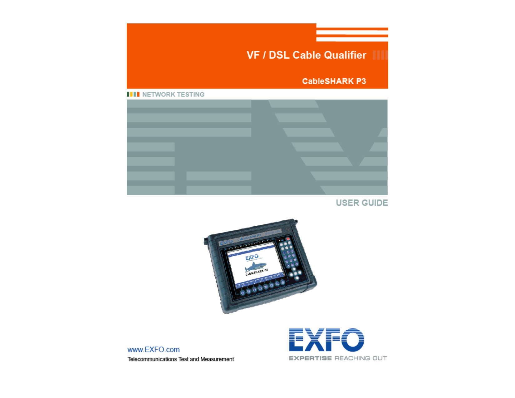 EXFO CableSHARK P3 VF/DSL Cable Qualifier User Guide Manualzz