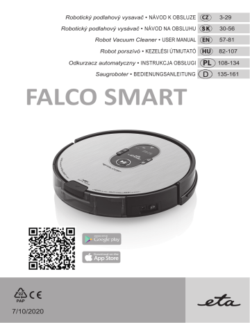 eta Falco Smart | robotický 90000 Bedienungsanleitung Vysavač Manualzz 2515