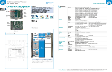 Dfi CH961-CM246/QM370 Datasheet | Manualzz