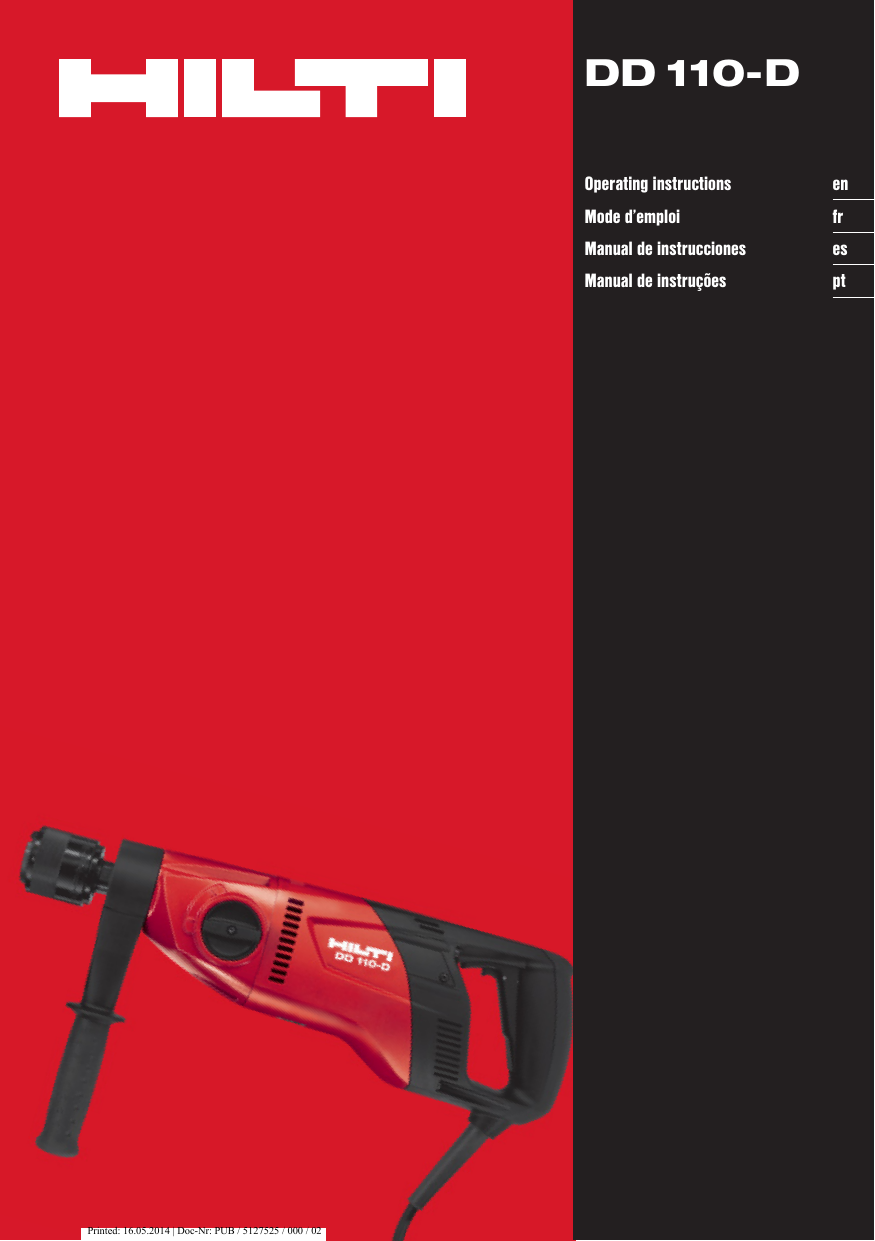 Hilti Dd 110 D Operating Instruction Manualzz