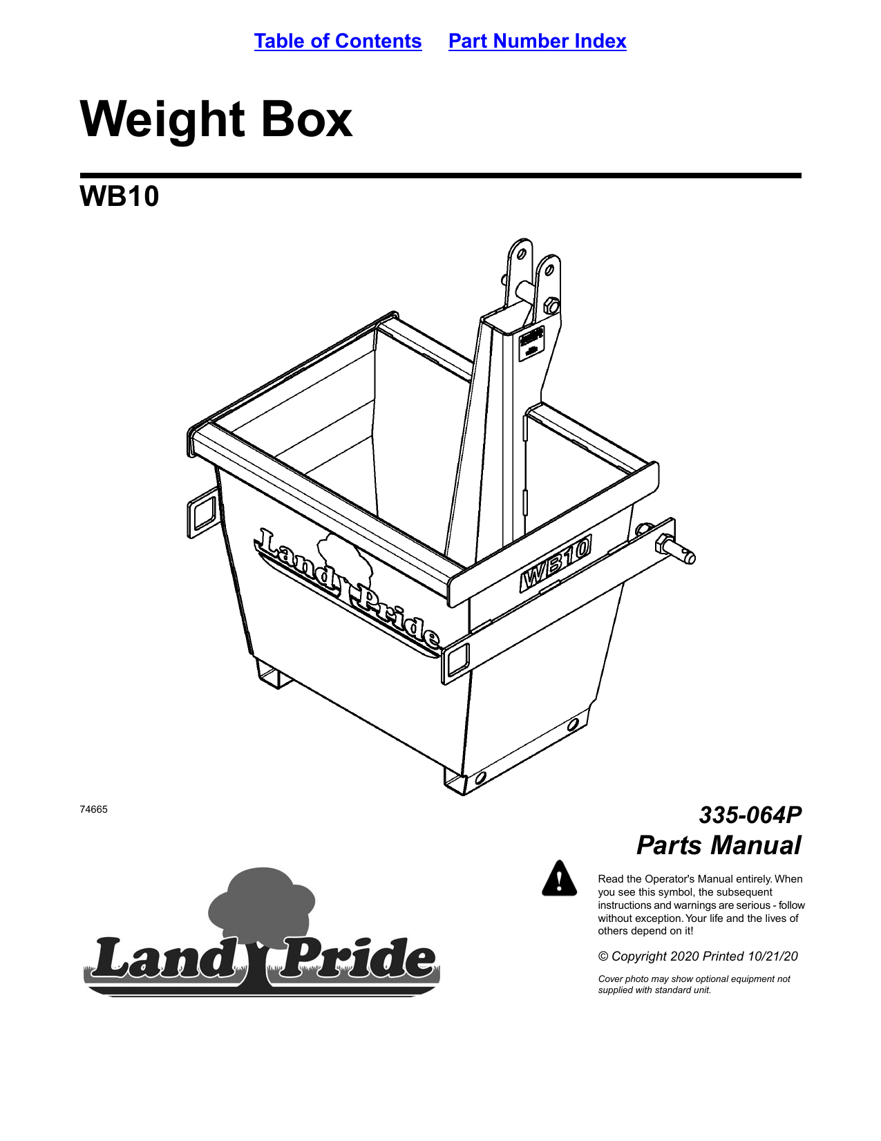 Land Pride WB10 Parts Manual Manualzz
