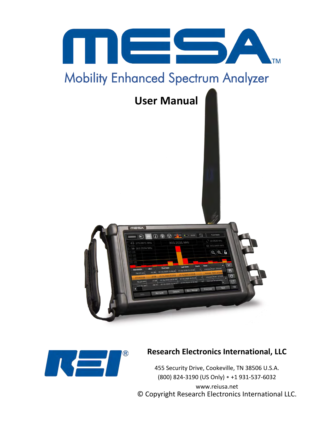 REI MESA™ Mobility Enhanced Spectrum Analyzer Owner's Manual Manualzz
