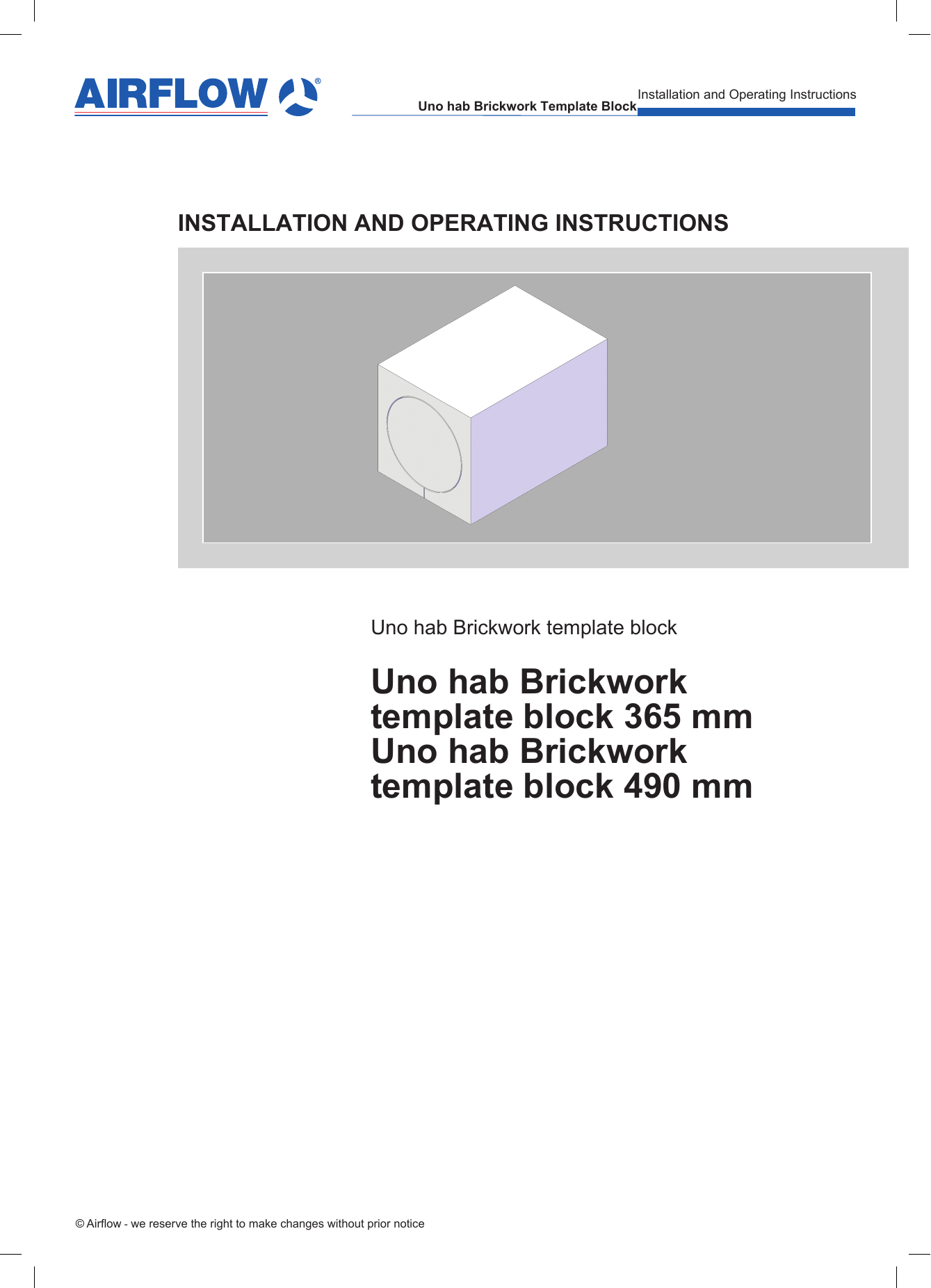 Airflow Brickwork Template Block 490mm Brickwork Template Block 365mm Airflow Brickwork Template Block 490mm Brickwork Template Block 365mm