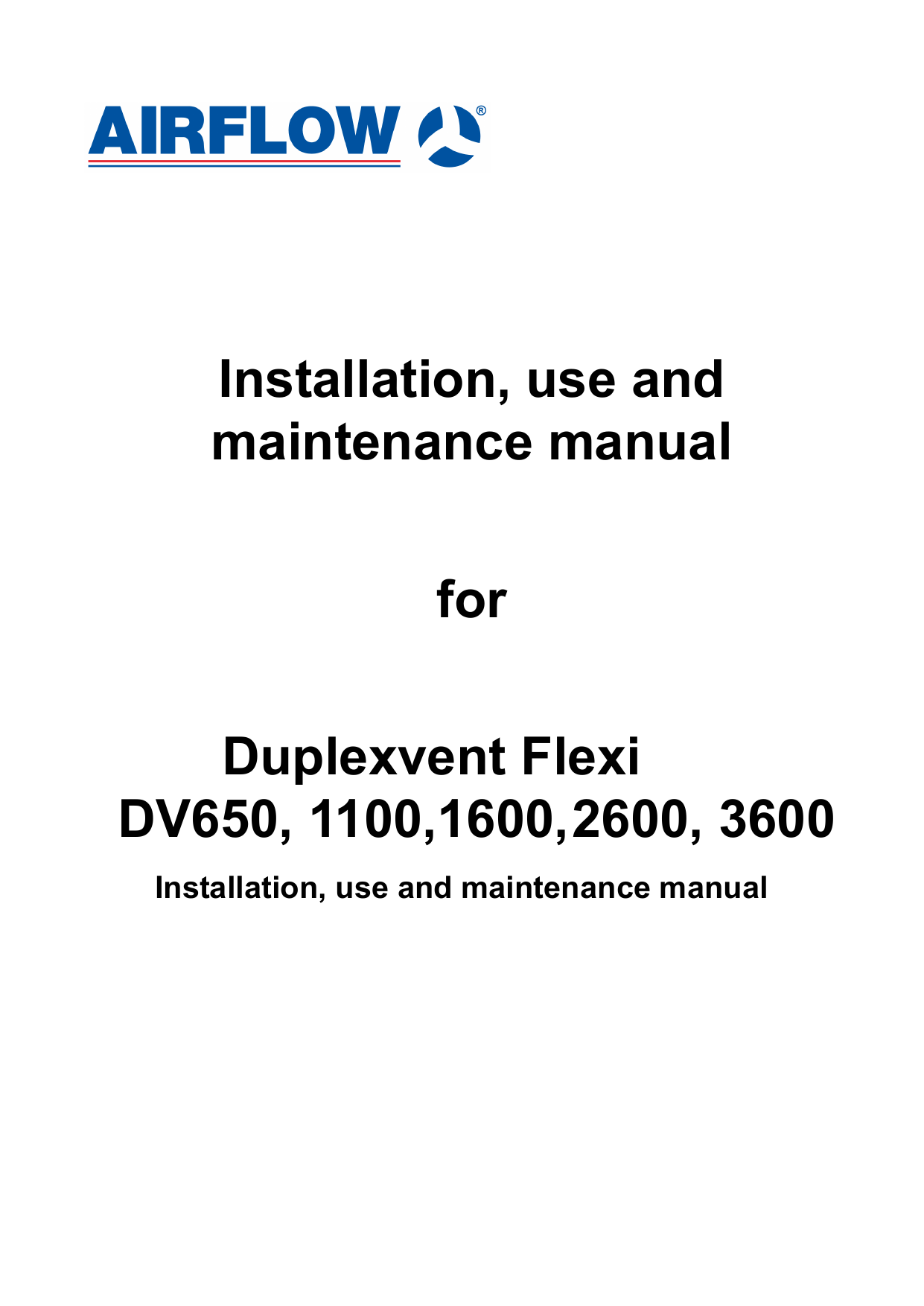 Airflow Flexi DV3600 Operating Instructions Manualzz