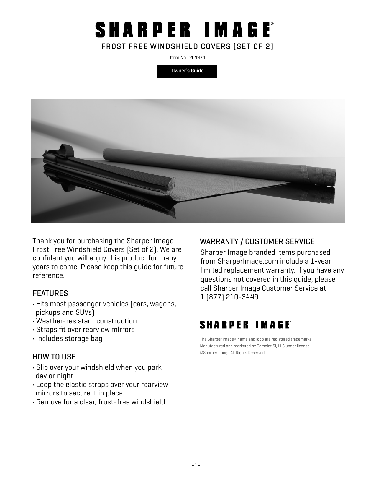sharper image frost free windshield cover