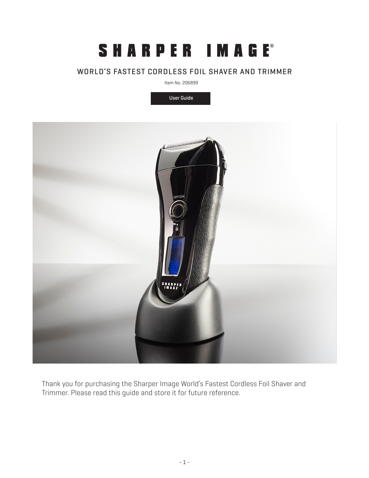 Sharper Image ES7015, World's Fastest Cordless Foil Shaver and Trimmer