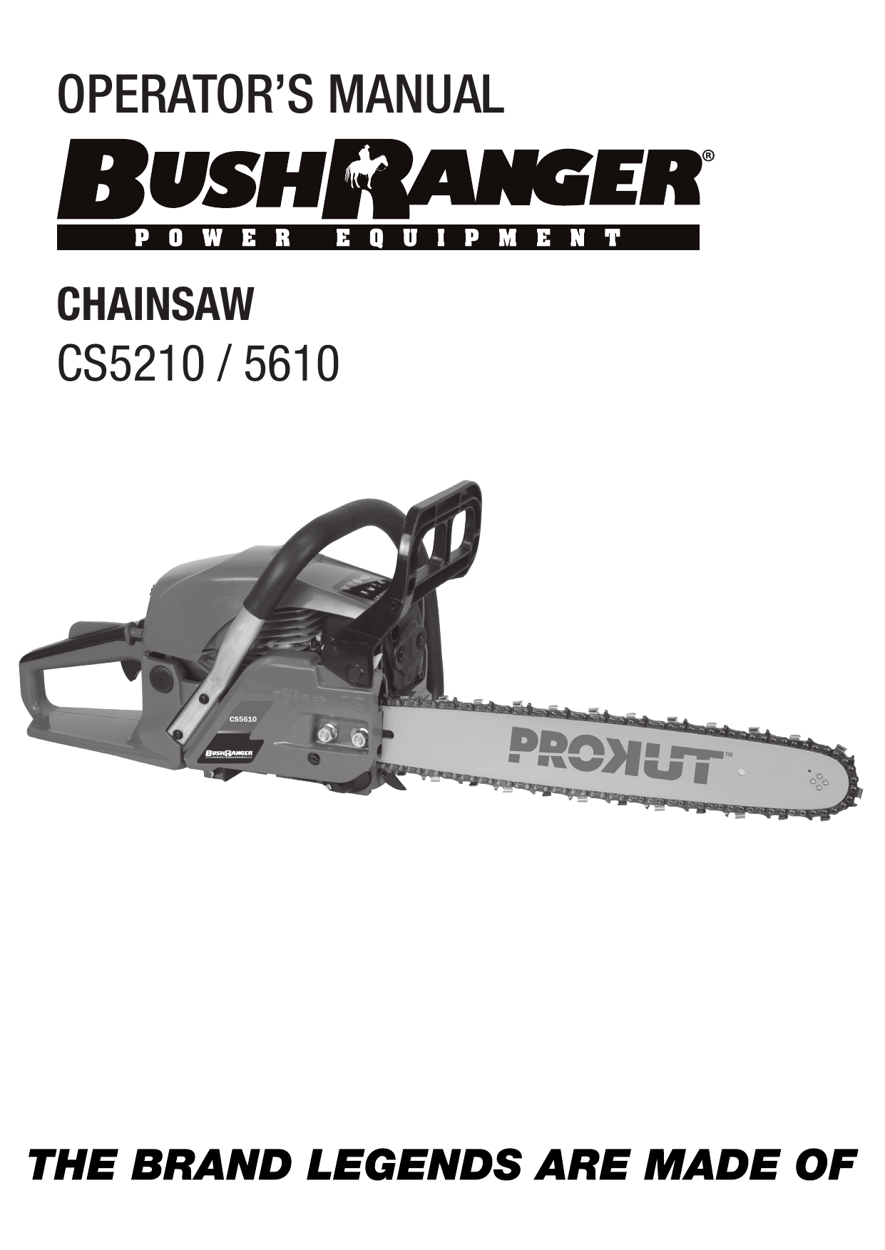 Bushranger Chainsaw 18 54.5cc User Manual Manualzz