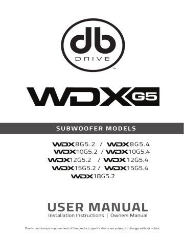DB Drive WDX8G5.2 Subwoofer Owner's 