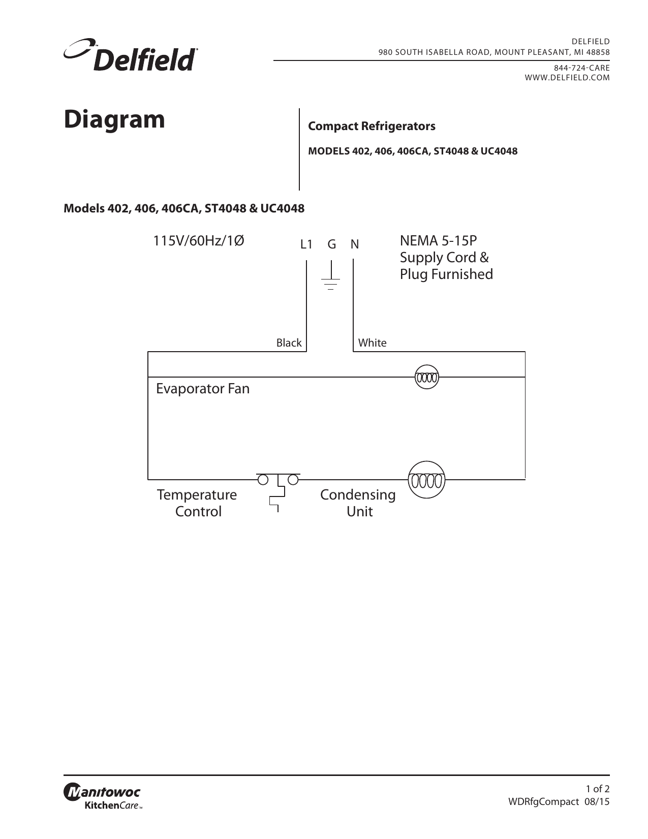 Delfield Compact Refrigerator Product information | Manualzz