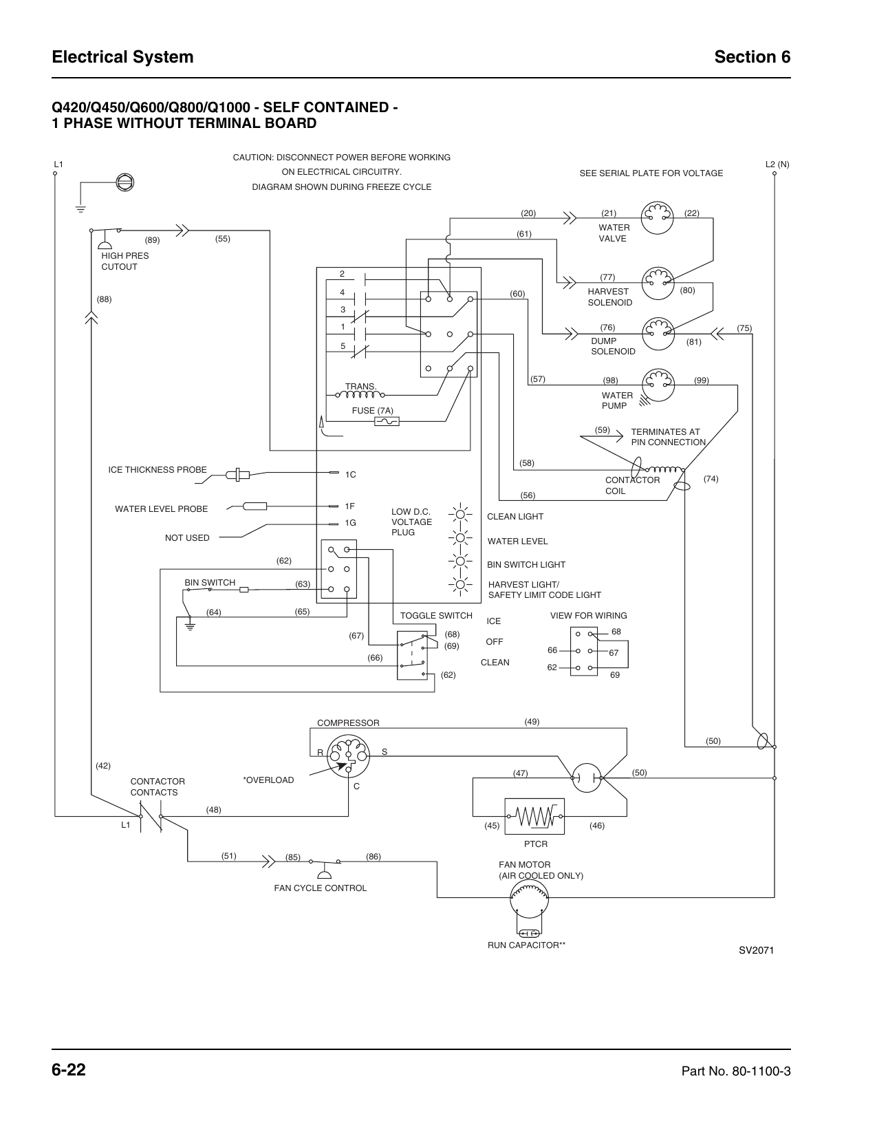 Manitowoc Ice Q0420 Q0450 Q0600 Q0800 Q1000 Self Contained 1ph Wiring Diagram Manualzz 0908