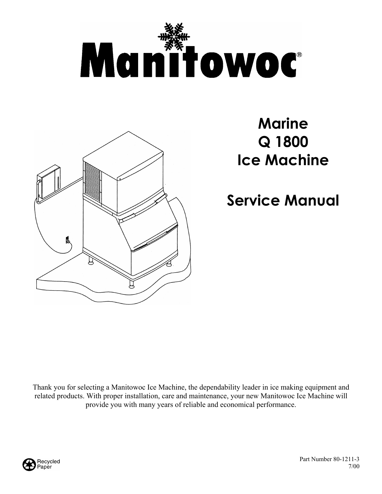 Manitowoc Ice Q1800M Service Manual Manualzz