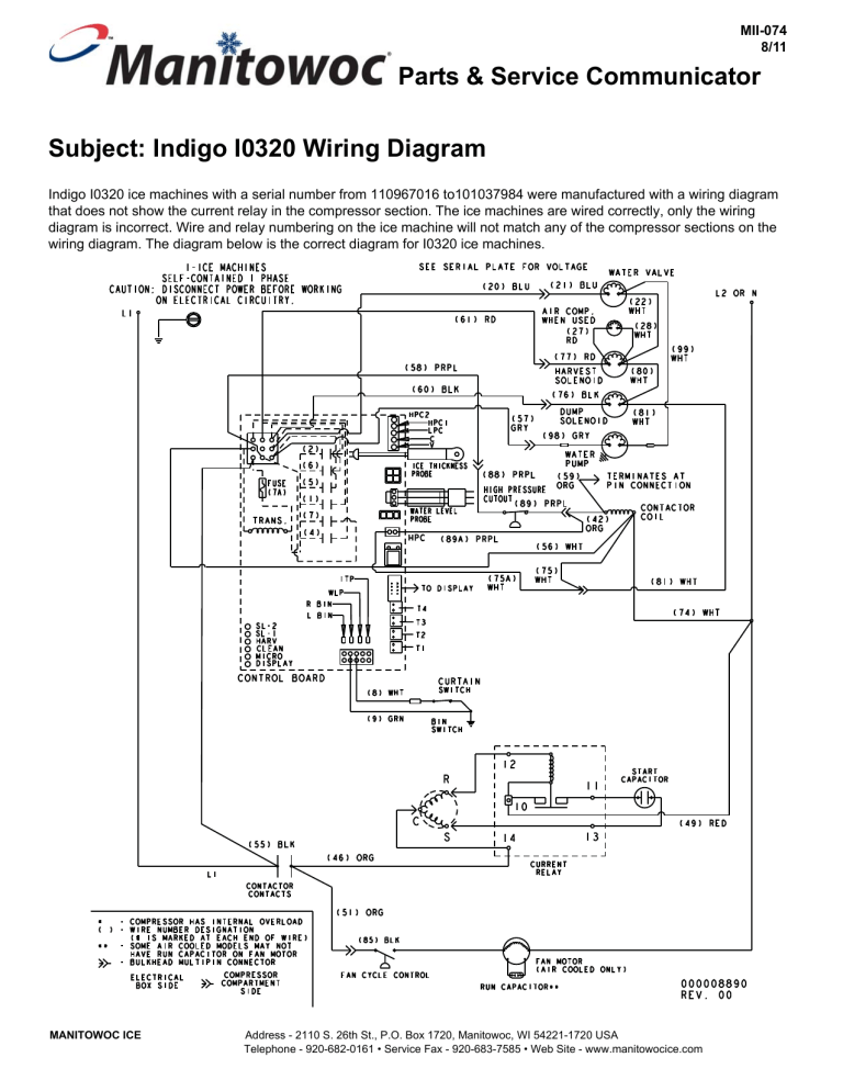 Manitowoc Ice MII074 I0322 Product information Manualzz