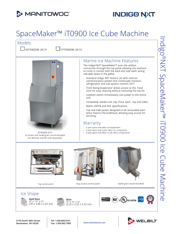 Manitowoc Ice INDIGO NXT - Marine SpaceMaker™ iT0900 Ice Cube Machine ...