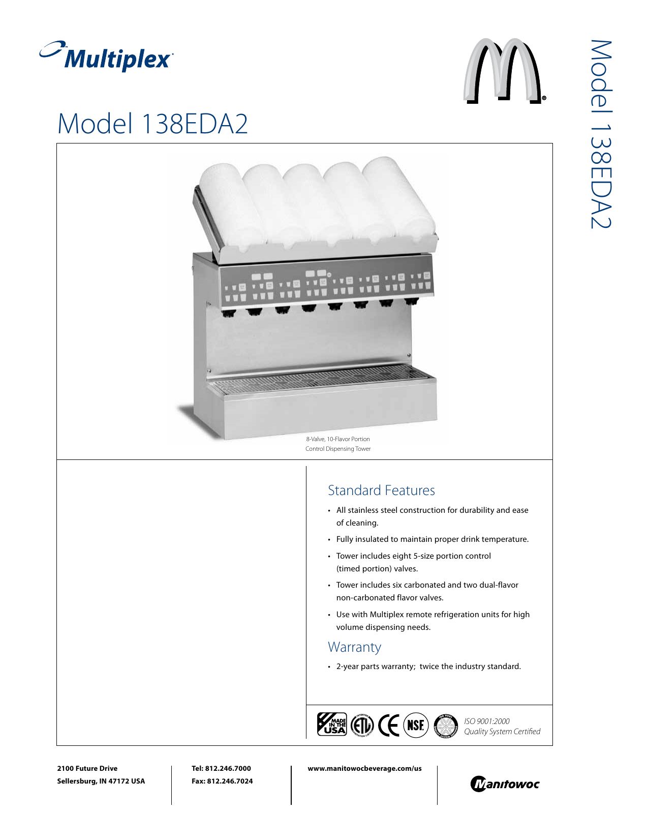 McDonald's - Multiplex Valve Beverage Towers 138-8