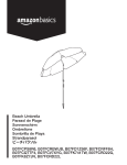AmazonBasics B07FCQTTF4 Amazon Basics Beach Umbrella - Blue/Yellow Striped User Manual