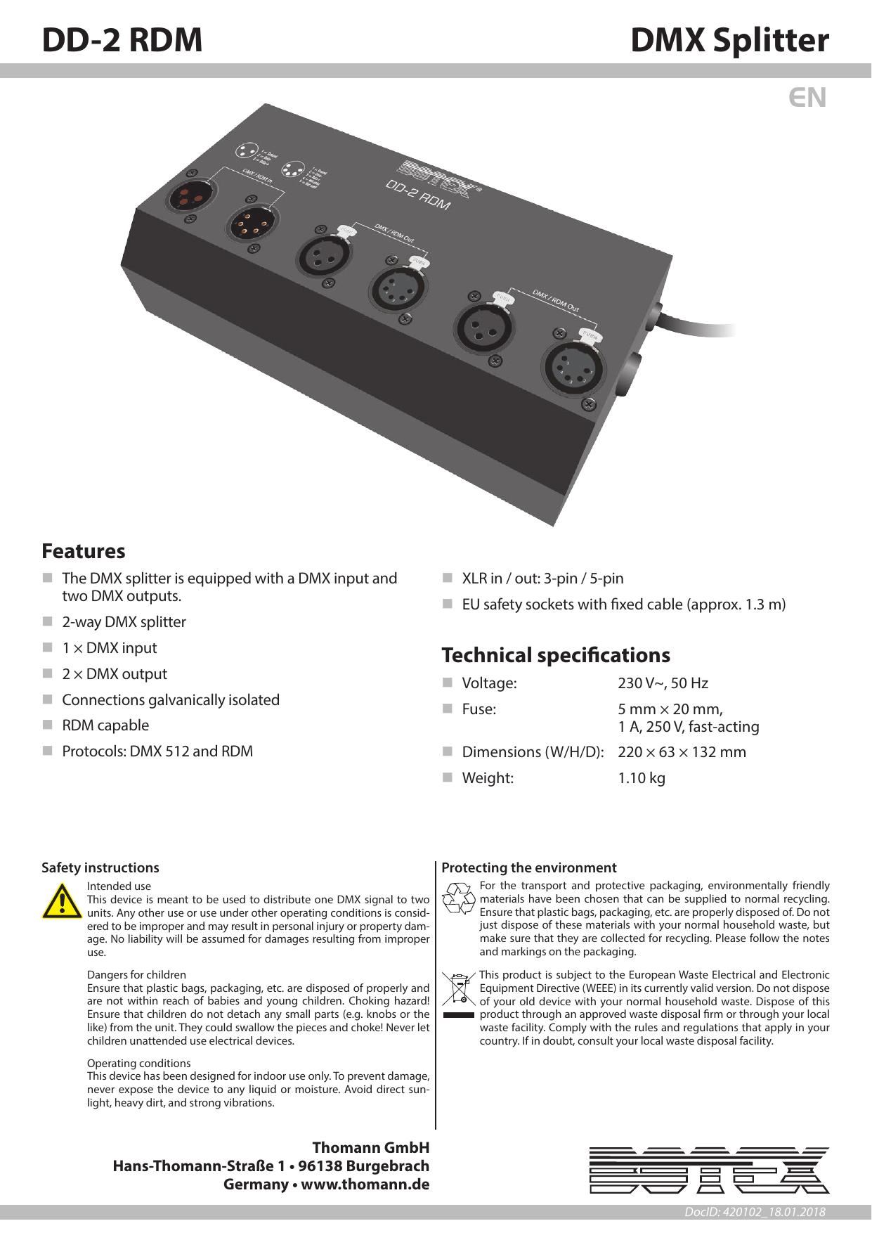 Stairville DMX Splitter 6 RDM