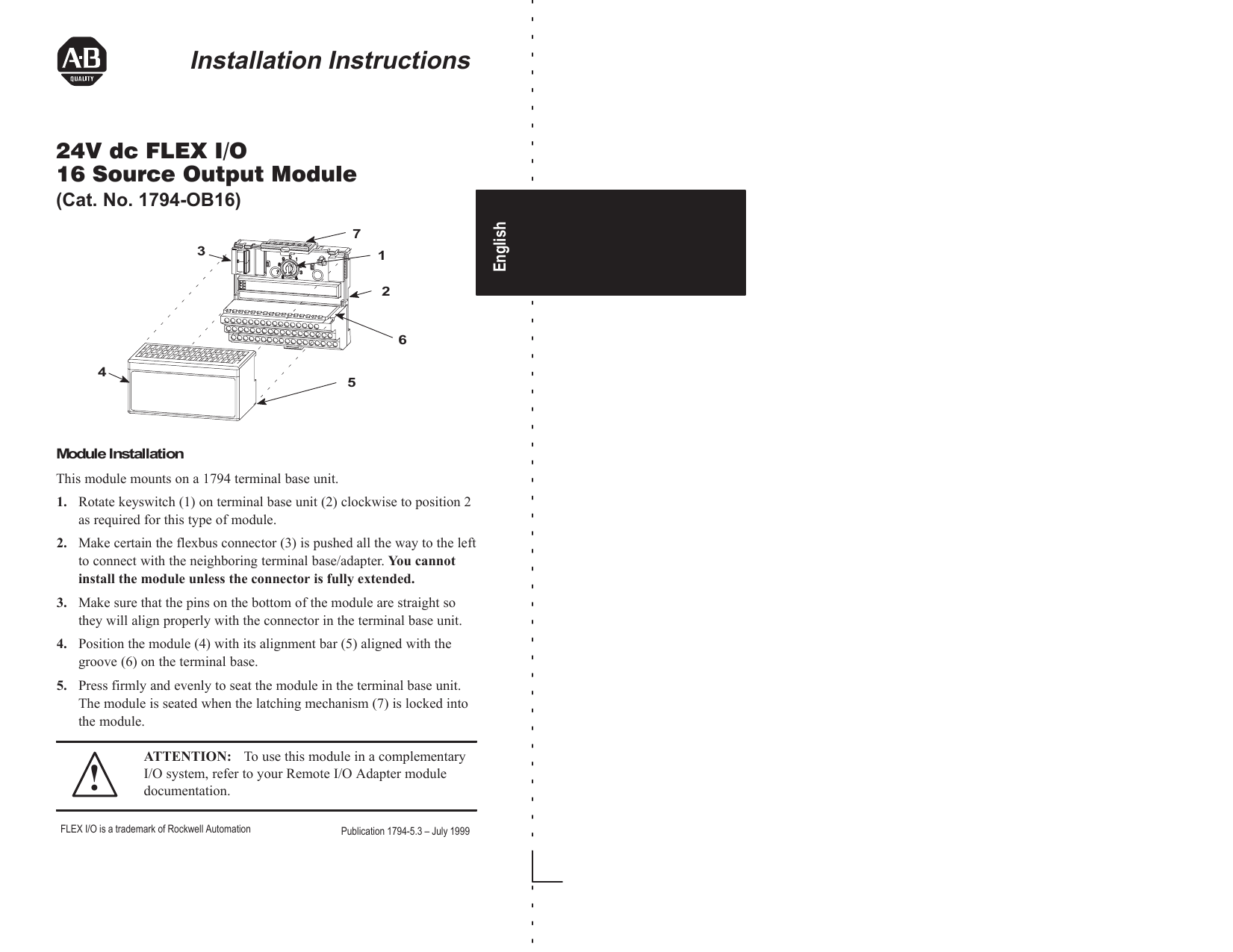 Allen Bradley 1794 Ob16 Installation Instructions Manual Manualzz