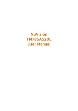 NuVision TM785A520L Owner Manual