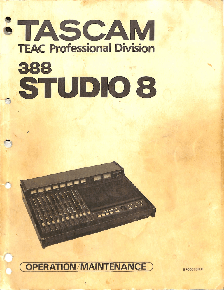 Teac Tascam 3 Studio 8 User Manual Manualzz