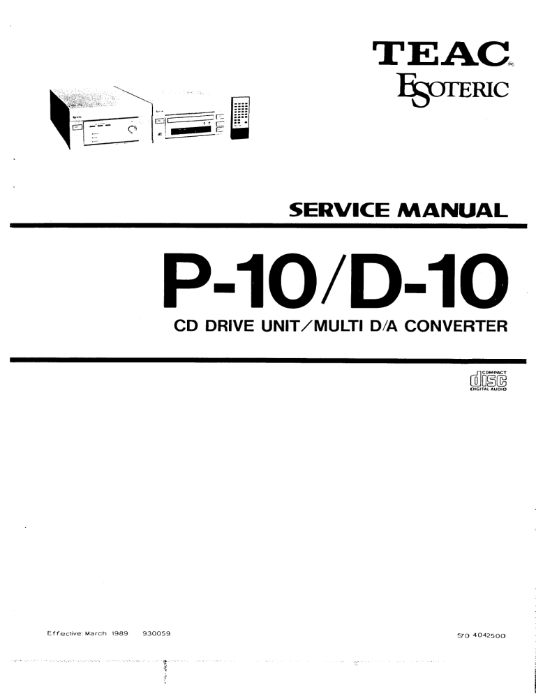 Teac Esoteric P 10 Esoteric D 10 User Manual Manualzz