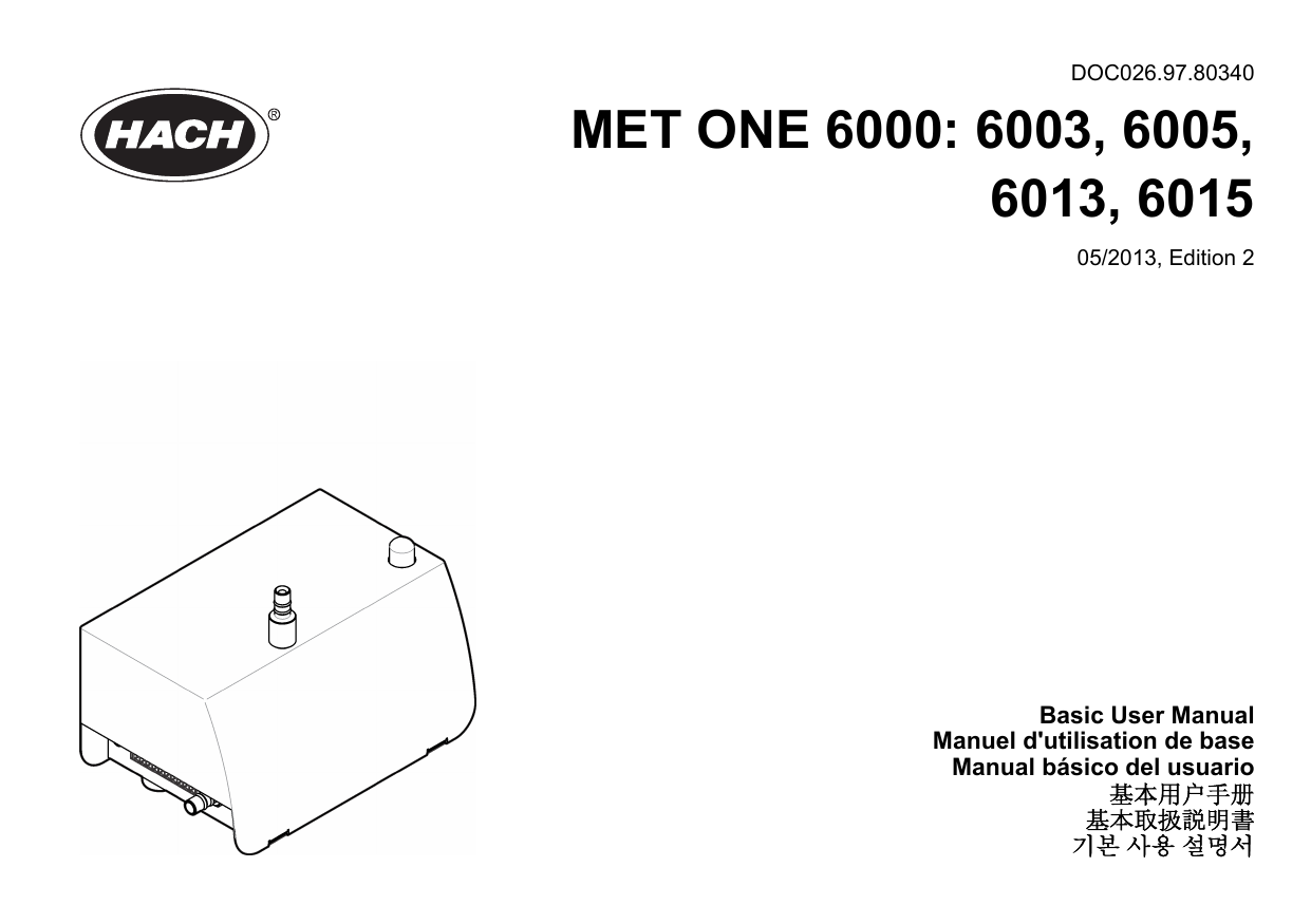 Hach Met One 6003 Met One 6005 Met One 6015 User Manual Manualzz