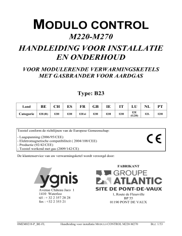 Ygnis MODULO CONTROL de handleiding | Manualzz