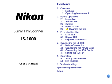 Nikon LS-1000 User`s manual | Manualzz