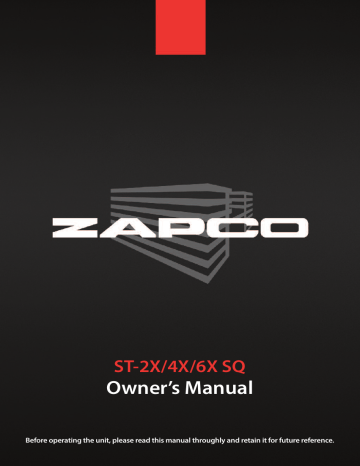 ZAPCO ST-X SQ Series Owner's Manual | Manualzz