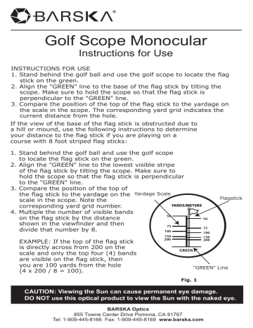 Barska AA10199 Monocular Owner Manual Manualzz