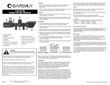 Barska AC11668 Rifle Scope Owner Manual | Manualzz