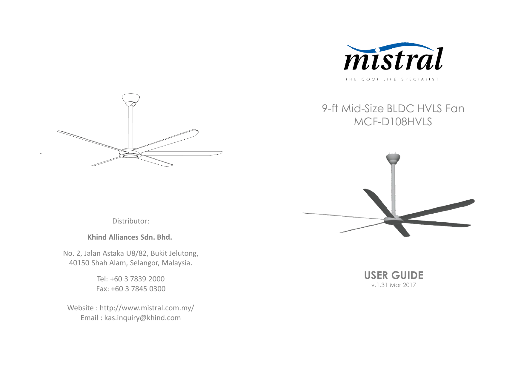 Mistral Mcfd108hvls Hvls Industrial Ceiling Fan Instruction Manual Manualzz