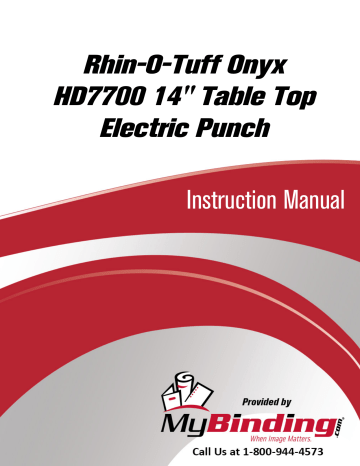 MyBinding Rhin-O-Tuff HD7700 Instruction manual | Manualzz